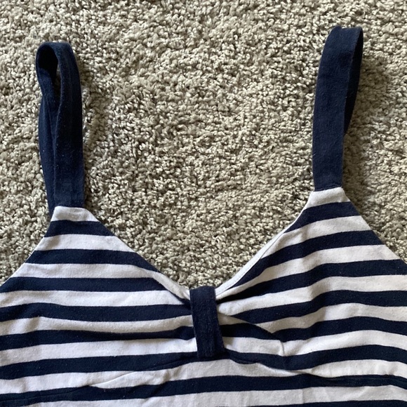 Navy and white horizontal stripes sailor top - Picture 4 of 16